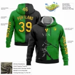 Custom Stitched Grass Green Gold-Black 3D Saint Vincent And The Grenadines Flag Sports Pullover Sweatshirt Hoodie - Image 2