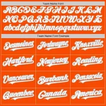 Custom Orange White-Gray 3 Colors Arm Shapes Authentic Baseball Jersey - Image 5