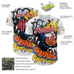 Custom White Red 3D Alexandra Ramirez Basketball Cat Street Art Authentic Baseball Jersey - Image 3