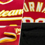 Custom Black Maroon-Old Gold Authentic Throwback Baseball Jersey - Image 2