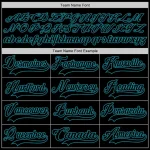 Custom Black Teal Hockey Jersey - Image 4