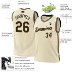 Custom Cream Black-Old Gold Authentic Throwback Basketball Jersey - Image 3