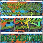 Custom Graffiti Pattern Kelly Green-Gold 3D Geometric Authentic Basketball Shorts - Image 3