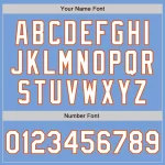 Custom Light Blue White Orange-Black Bomber Full-Snap Varsity Letterman Jacket - Image 7