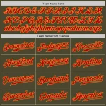 Custom Olive Red-Gold Authentic Salute To Service Baseball Jersey - Image 4