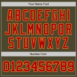 Custom Olive Red-Gold Authentic Salute To Service Baseball Jersey - Image 5