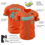 Custom Orange Teal-White Authentic Baseball Jersey - Image 3