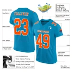 Custom Panther Blue Orange-White Mesh Authentic Football Jersey - Image 2