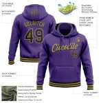 Custom Stitched Purple Black-Old Gold Sports Pullover Sweatshirt Hoodie - Image 3