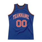 Custom Royal Orange-White Authentic Throwback Basketball Jersey - Image 7