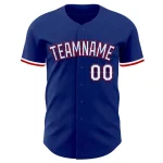 Custom Royal White-Red Authentic Baseball Jersey - Image 2