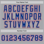 Custom Gray Royal-Red Authentic Throwback Basketball Jersey - Image 3