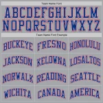 Custom Gray Royal-Red Authentic Throwback Basketball Jersey - Image 4