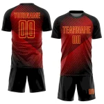 Custom Red Black-Yellow Sublimation Soccer Uniform Jersey - Image 2