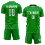Custom Grass Green White Geometric Shapes Sublimation Soccer Uniform Jersey - Image 2