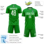 Custom Grass Green White Geometric Shapes Sublimation Soccer Uniform Jersey - Image 4