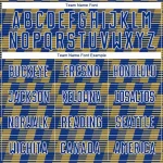 Custom Royal Old Gold-White Line Sublimation Soccer Uniform Jersey - Image 5