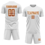 Custom White Texas Orange Sublimation Soccer Uniform Jersey - Image 2