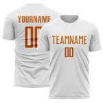 Custom White Texas Orange Sublimation Soccer Uniform Jersey
