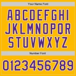 Custom Gold Purple Pinstripe White Two-Button Unisex Softball Jersey - Image 5