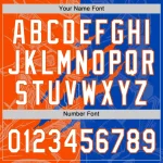 Custom Graffiti Pattern White Thunder Blue-Orange 3D Scratch Two-Button Unisex Softball Jersey - Image 5