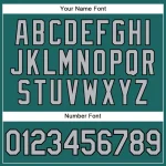 Custom Teal Gray Pinstripe Black Authentic Baseball Jersey - Image 5