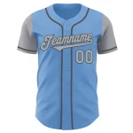 Custom Light Blue Gray-Steel Gray Authentic Two Tone Baseball Jersey - Image 2