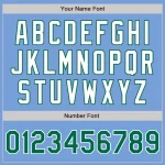 Custom Light Blue Kelly Green-White Authentic Two Tone Baseball Jersey - Image 5