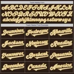 Custom Brown Cream-Old Gold Authentic Two Tone Baseball Jersey - Image 4