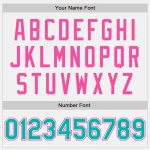 Custom White Aqua Pinstripe Pink Authentic Two Tone Baseball Jersey - Image 5