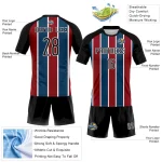 Custom Black Red-Royal Lines Sublimation Volleyball Uniform Jersey - Image 4
