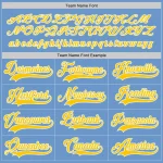 Custom Light Blue Gold-White Hockey Jersey - Image 4