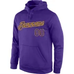 Custom Stitched Purple Purple-Gold Sports Pullover Sweatshirt Hoodie - Image 2