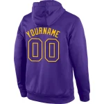 Custom Stitched Purple Purple-Gold Sports Pullover Sweatshirt Hoodie - Image 3